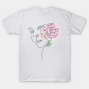 abstract lady, line art woman T-Shirt